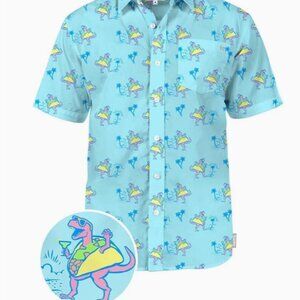 Tipsy Elves Men's Tacosaurus Hawaiian Shirt NWT